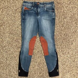 Tredstep Ireland Equestrian Riding Breeches Pants Jeggings Women Size 28L Denim